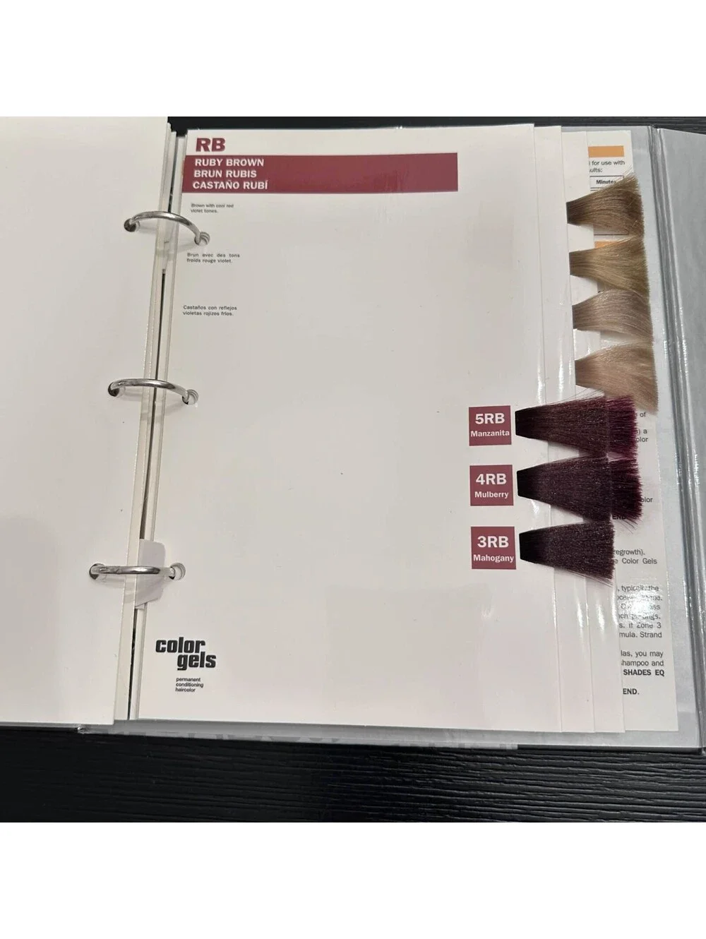 Redken Color Gels Permanent Conditioning Hair Color Salon Swatch Book EUC